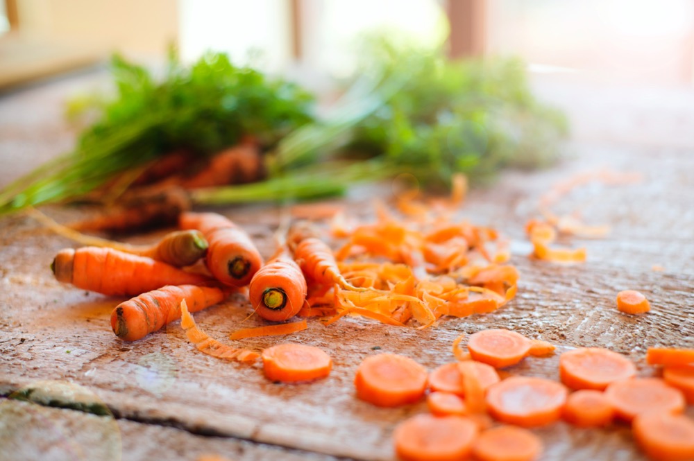 tranches de carottes pour la congélation